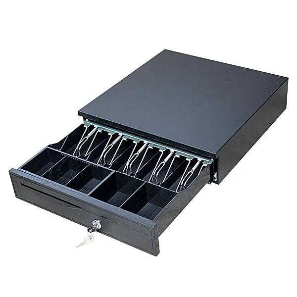 OA-405 POS Cash Drawer — Flexible Slots, 3-Position Lock (100 Combos), RJ11/USB